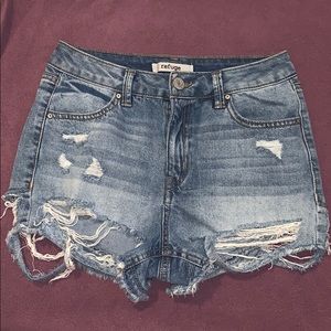 High-Waisted distressed denim